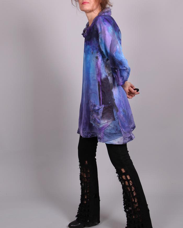 'born to the purple' luxurious silk top/tunic