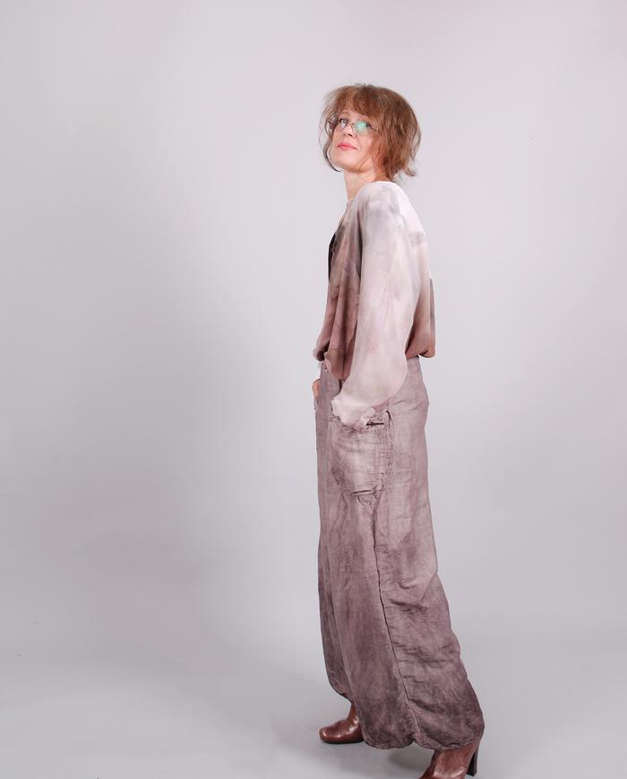 'loose and wild' mauve silk roomy pants