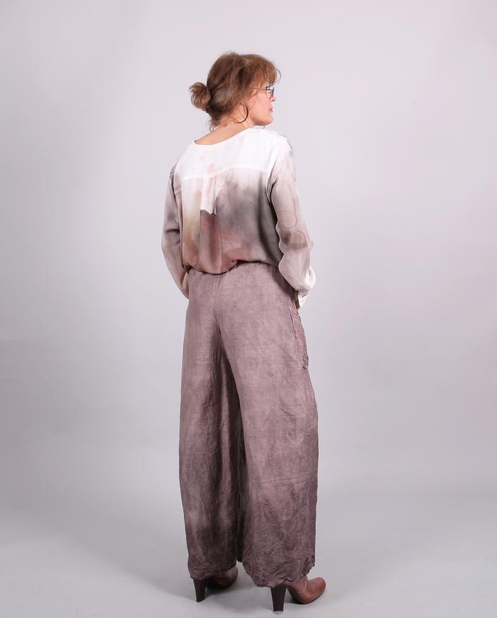 'loose and wild' mauve silk roomy pants