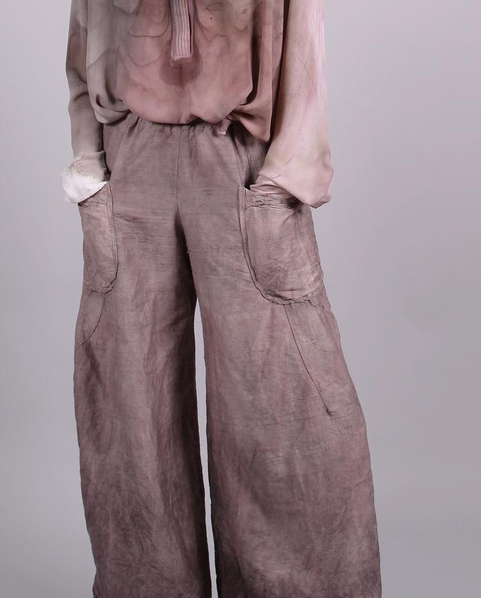 'loose and wild' mauve silk roomy pants