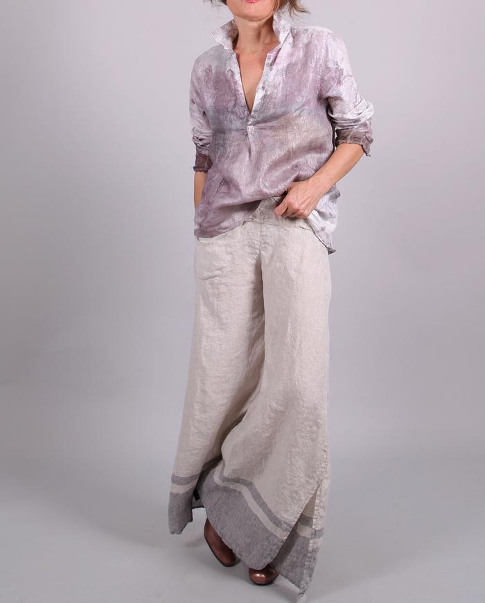 'one step from Riviera' Belgian linen palazzo pants