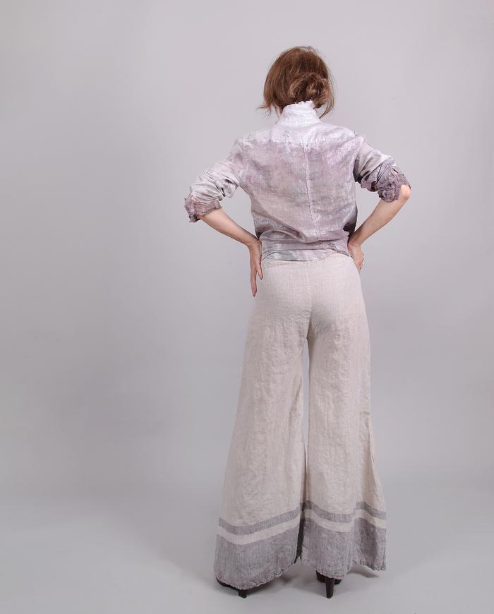 'one step from Riviera' Belgian linen palazzo pants