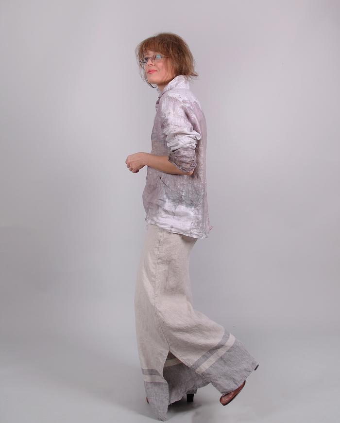 'one step from Riviera' Belgian linen palazzo pants