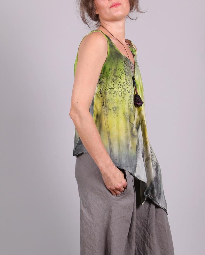 'from the lime tree' asymmetrical silk top