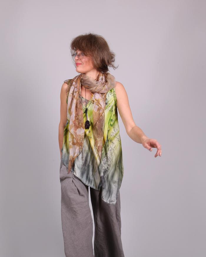 'from the lime tree' asymmetrical silk top