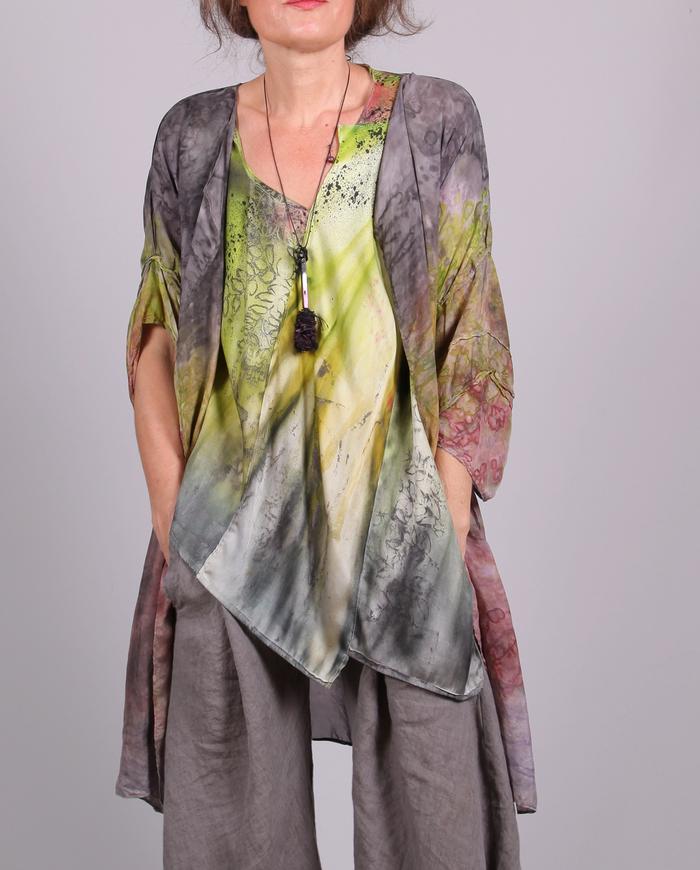 'from the lime tree' asymmetrical silk top