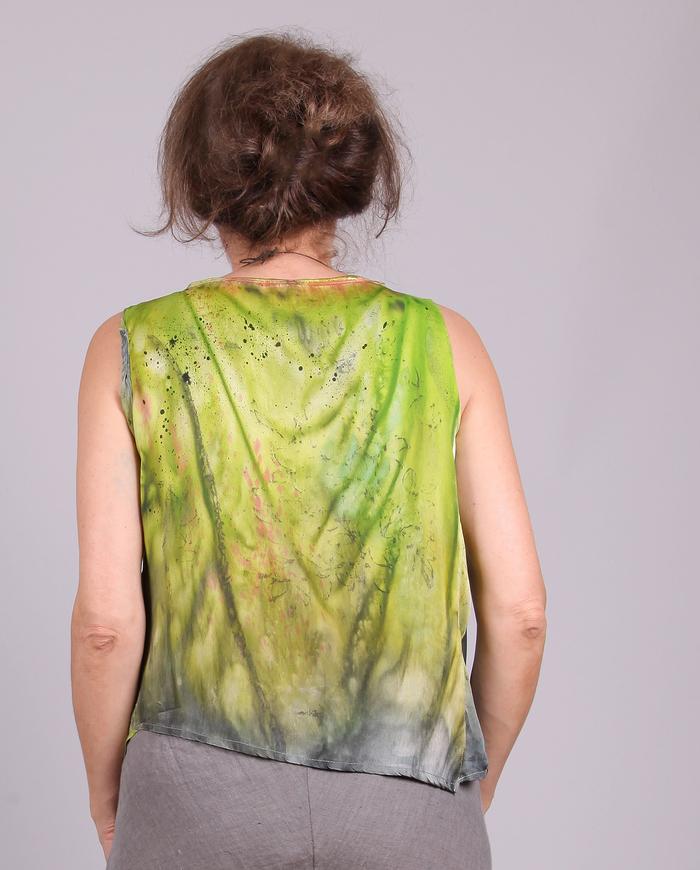 'from the lime tree' asymmetrical silk top