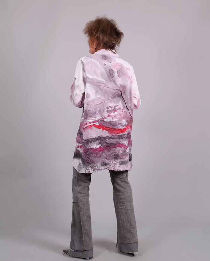 'pebbles and start dust' textured silk jacket