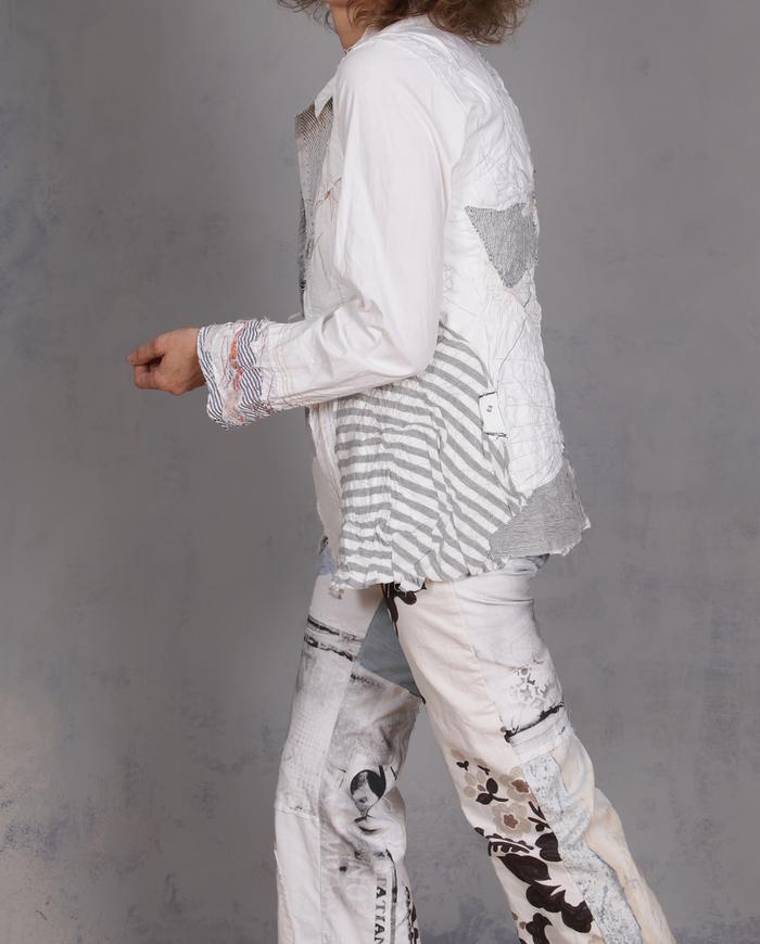 'along the lines' fitted structured white jacket