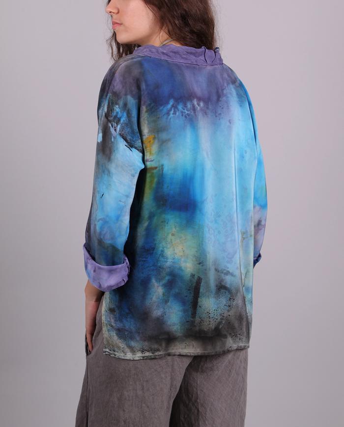 'touching Italian sky' silk crepe reversible top