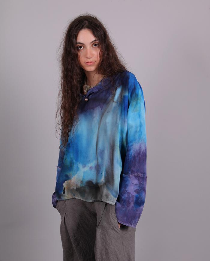 'touching Italian sky' silk crepe reversible top