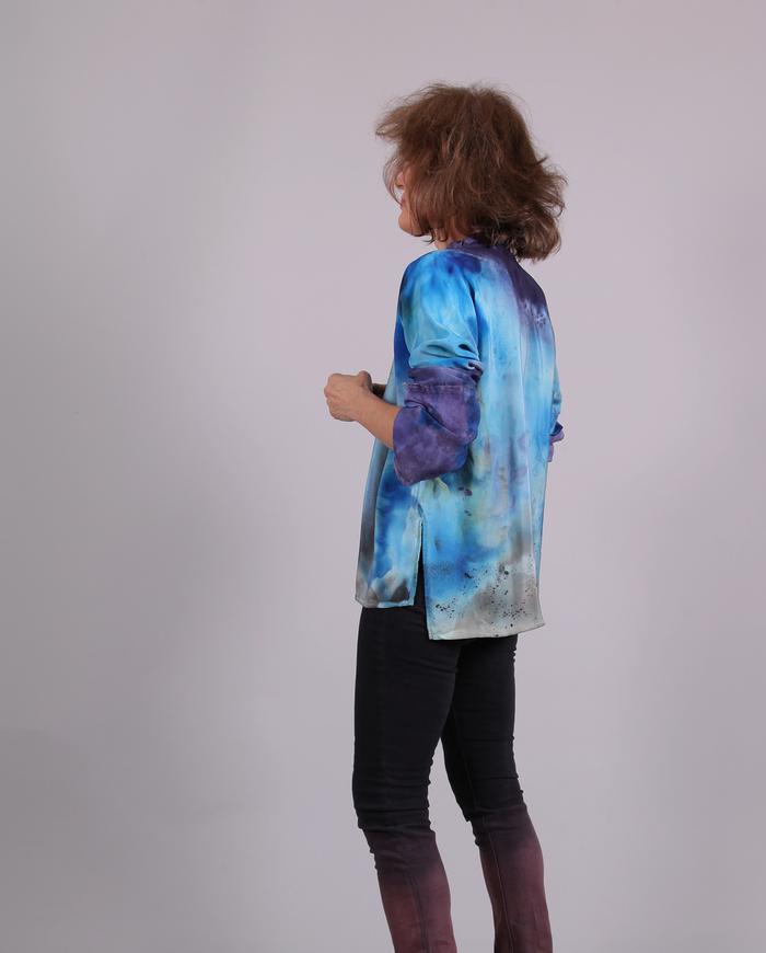 'touching Italian sky' silk crepe reversible top