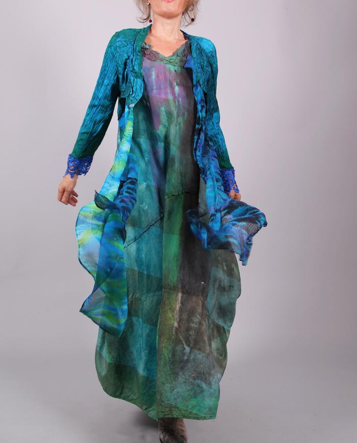 'brought by summer breeze' silk maxi dress