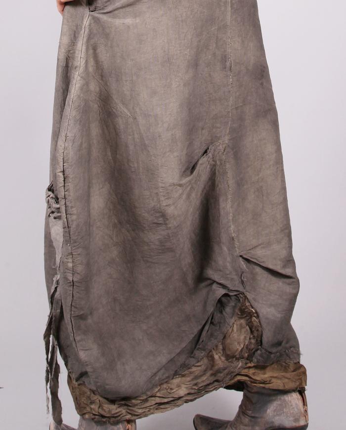 'modern cocoon' distressed silk dress