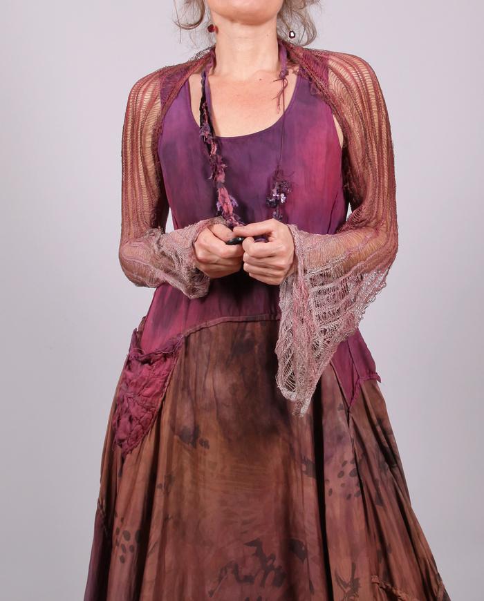 'berries in the garden' asymmetrical full maxi dress