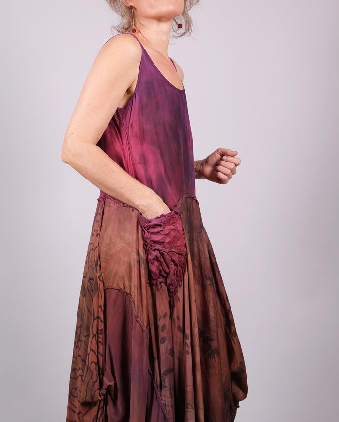 'berries in the garden' asymmetrical full maxi dress