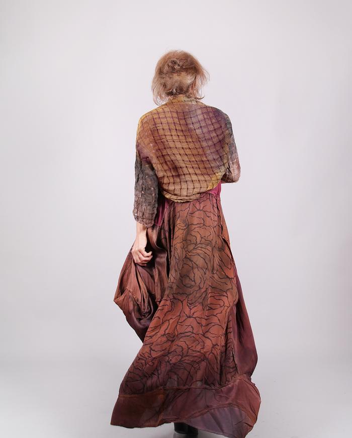 'berries in the garden' asymmetrical full maxi dress