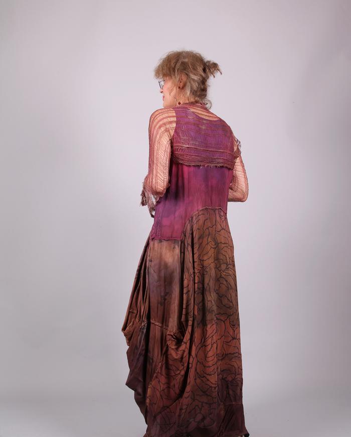 'berries in the garden' asymmetrical full maxi dress