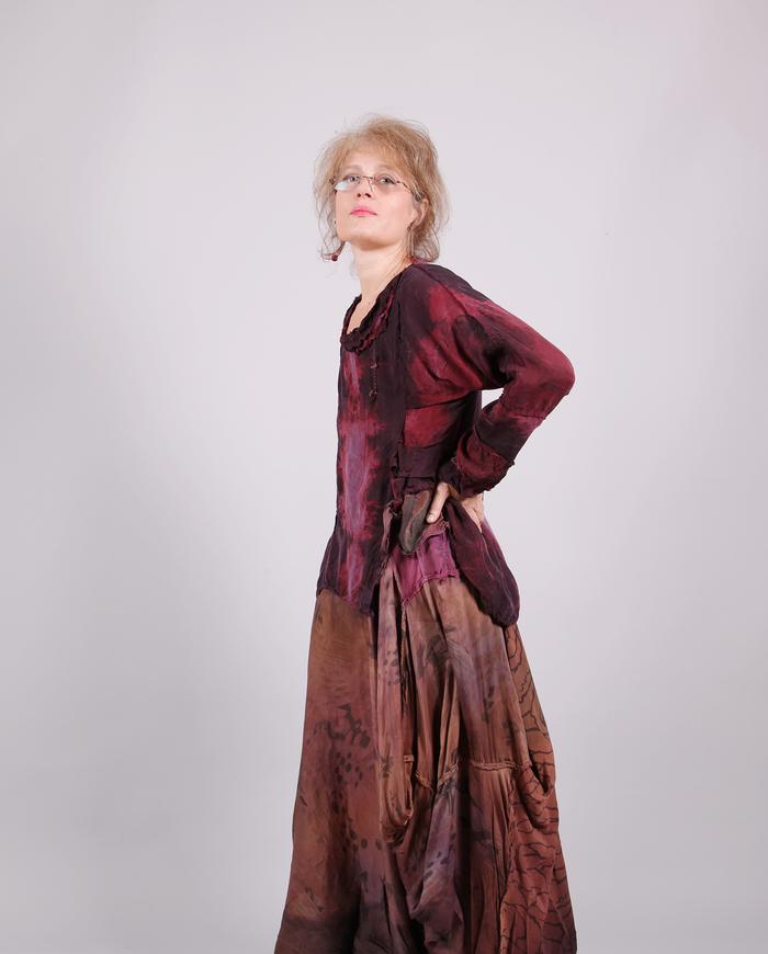 'berries in the garden' asymmetrical full maxi dress