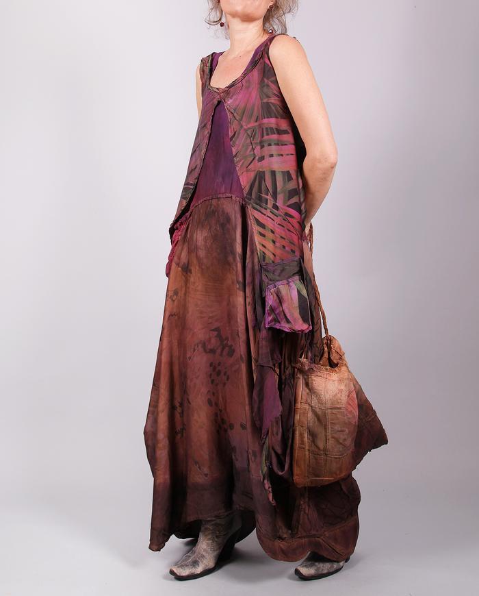 'berries in the garden' asymmetrical full maxi dress
