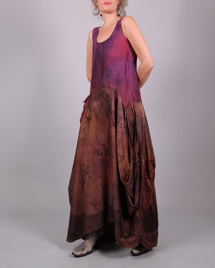 'berries in the garden' asymmetrical full maxi dress
