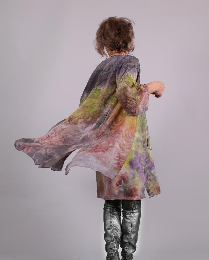 'sheer fantasy' silk open style jacket