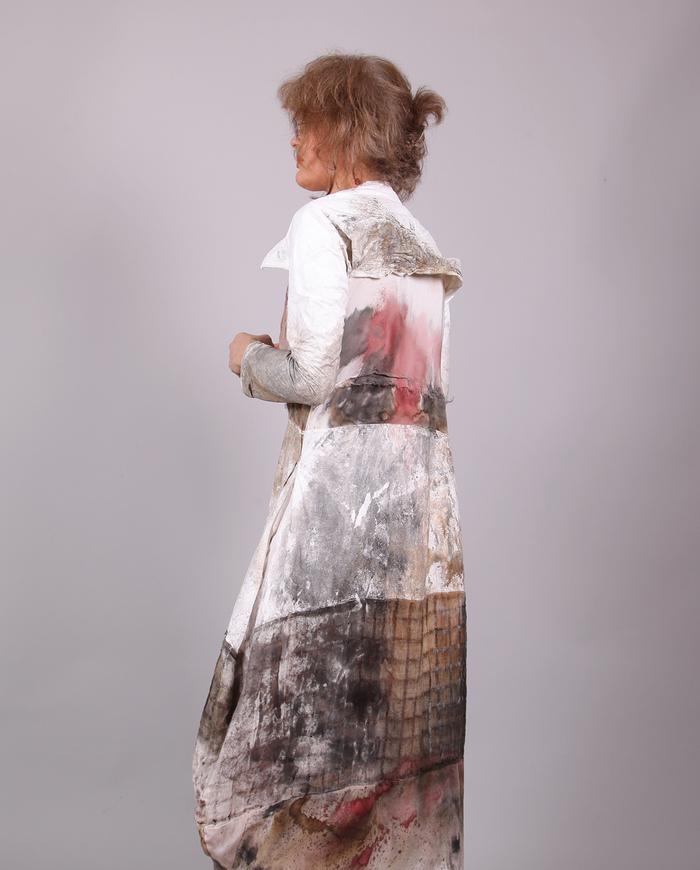 'garden of whimsy' mixed fabrics long dress