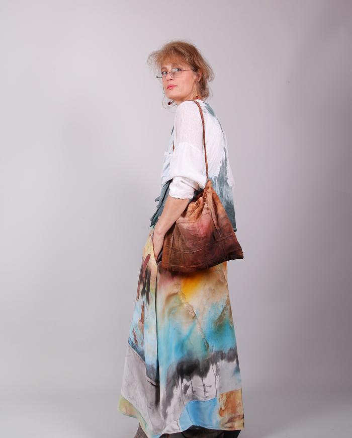 'in an impossible desert' wearable painting silk maxi dress