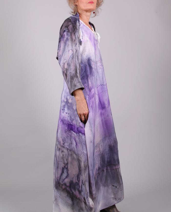 'violet attraction' heavy cool-touch silk maxi dress