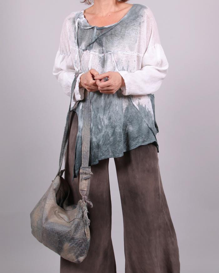 'between sea and sky' knitted flax linen loose top