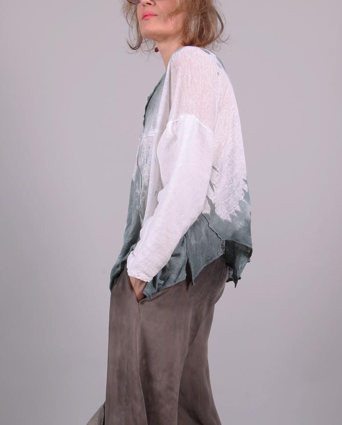 'between sea and sky' knitted flax linen loose top