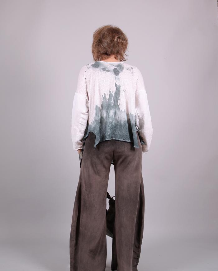 'between sea and sky' knitted flax linen loose top