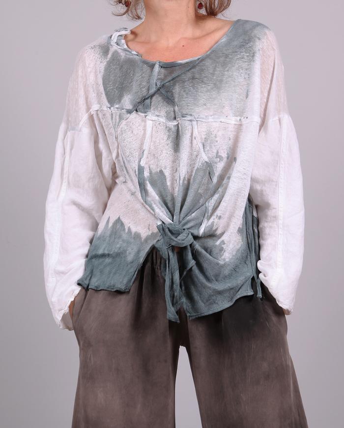 'between sea and sky' knitted flax linen loose top
