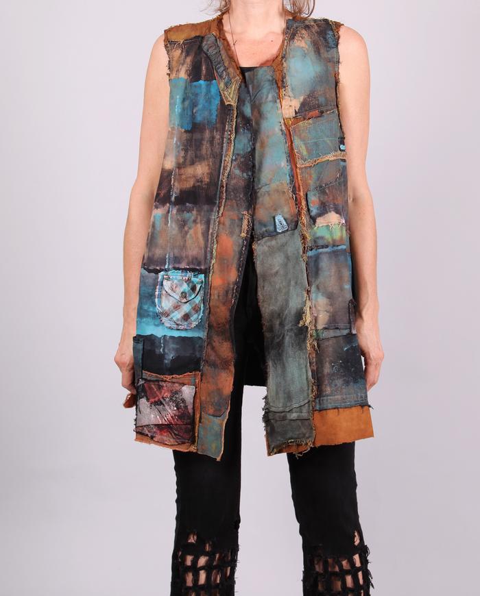 'all nature's gifts' detailed long vest