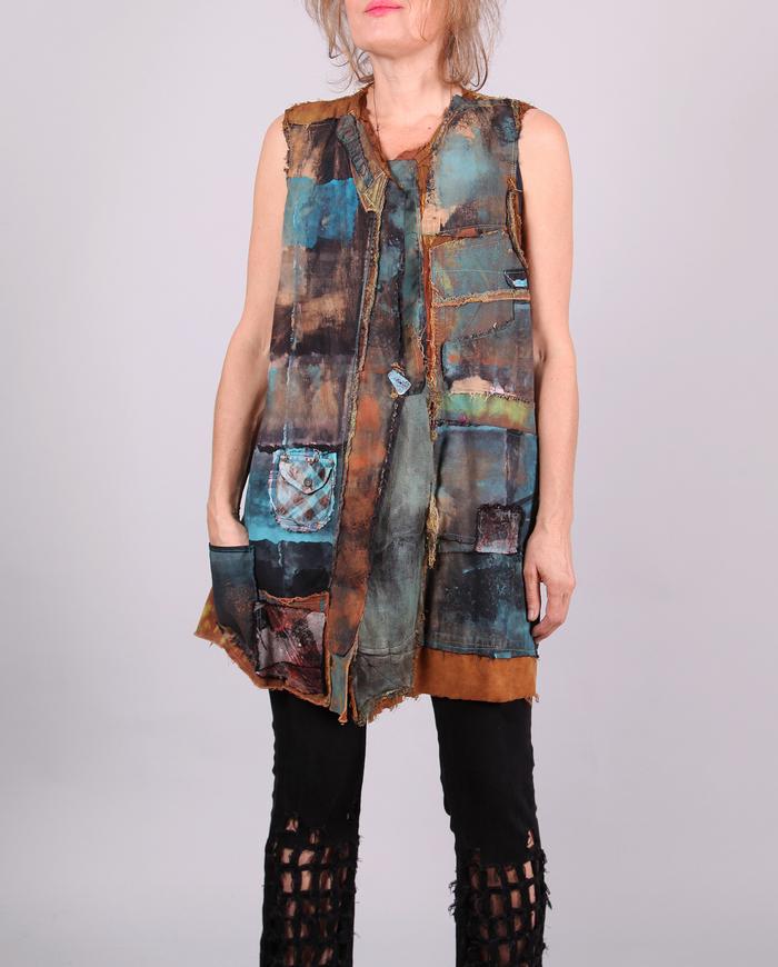 'all nature's gifts' detailed long vest