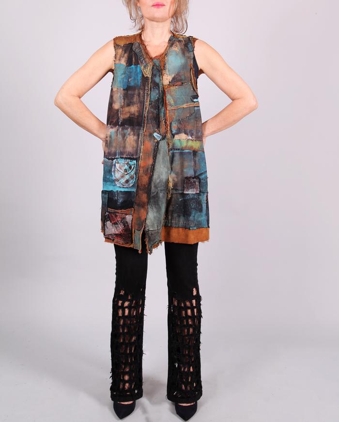 'all nature's gifts' detailed long vest