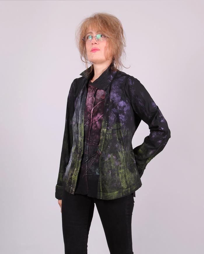 'fittingly suited' short painted jacket